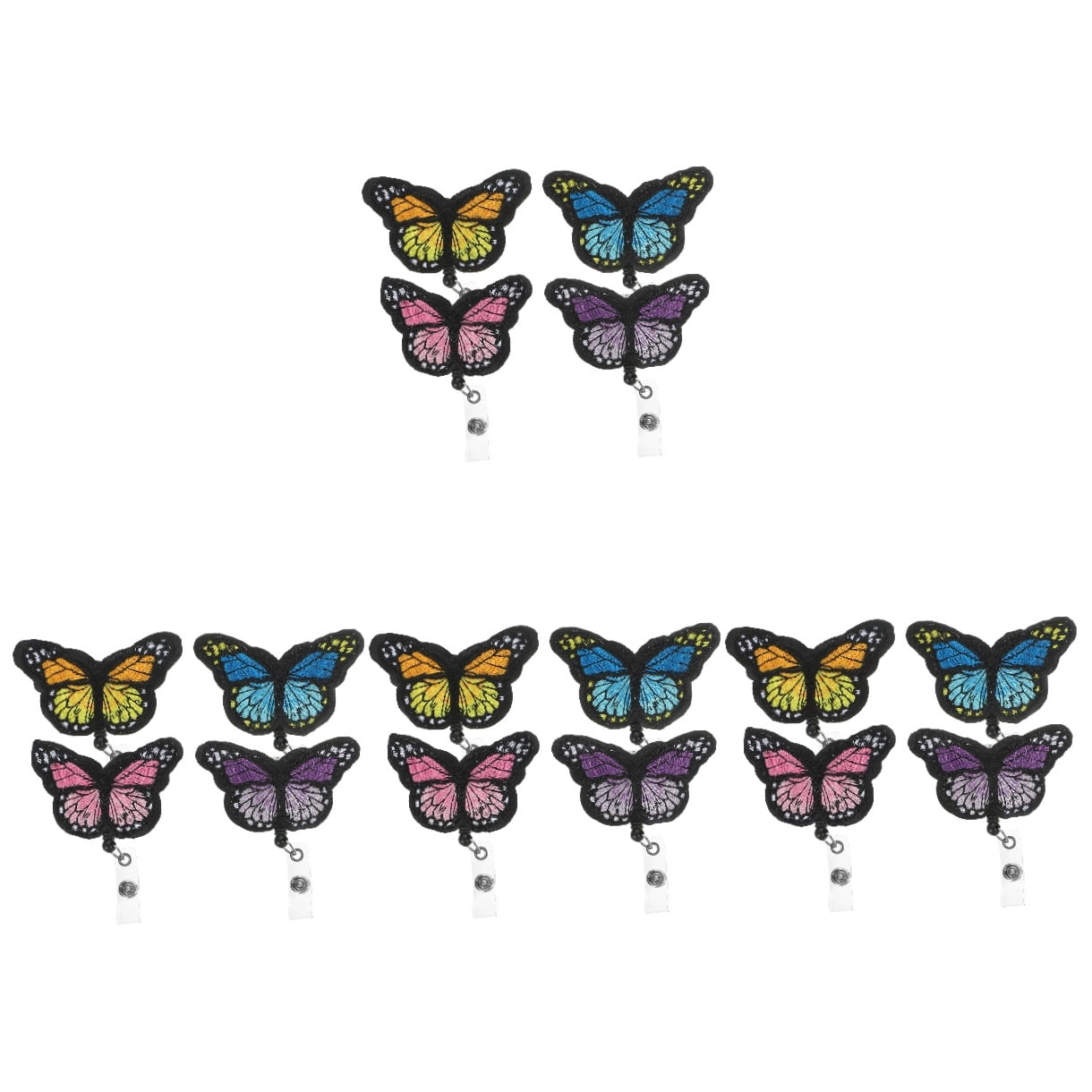 unbranded 16 Pcs  Practical Badge Holders Butterflies-Shaped Cards Buckles Id Cards Clips Adorable Badge Clips
