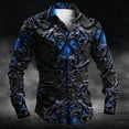 thumbnail image 2 of Mens Shirts Casual Carnival Gothic Festival Print Long Sleeve Top Dark Style Comfortable Shirt for Men Blue L, 2 of 4