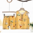 thumbnail image 2 of TOWED22 Toddler Baby Boy Clothes Cotton Dinosaur Summer Outfits Tank Tops Short Sets Yellow,18-24 M, 2 of 4