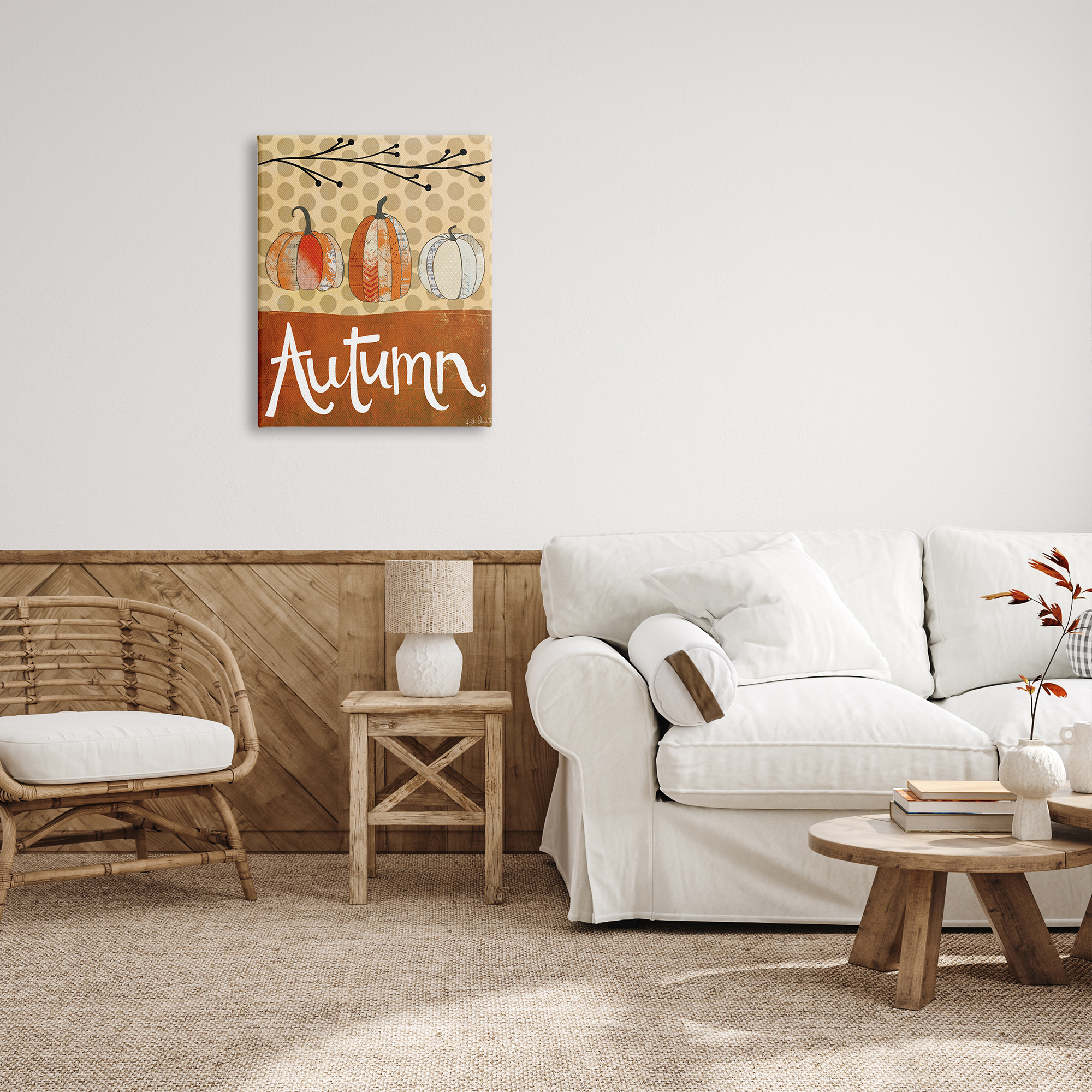 Stupell Indtries Traditional Autumn Pumpkin Illtration Abstract Pattern Gourds,24 x 30,Design by Katie Doucette