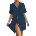 thumbnail image 3 of Shine Up Women Swimsuit Cover-ups Button Down Shirt Dress Summer Tops Bathing Suit Coverup, 3 of 7