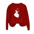 thumbnail image 6 of Ounisa Long Sleeve Shirts for Women Crewneck Valentine's Day T Shirts Love Heart Printed Tee Tops Fashionable Pullover Tops, 6 of 6