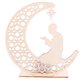 thumbnail image 1 of EeaseMX Adorno de escritorio de madera hueca para Eid Mubarak, diseño LED, accesorio para fiesta, 1 of 7