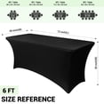 thumbnail image 4 of Mantel Obstal Spandex ajustado de 6 pies, rectangular, negro, 4 of 8