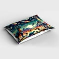 thumbnail image 2 of Ambesonne Outer Space Pillow Sham, Surreal Astronaut Moon, 26" X 20", Multicolor Teal Red, 2 of 2