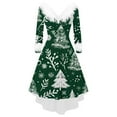 thumbnail image 5 of Dresses for Women Christmas Print V Neck Fringed Long Sleeved Fashion Casual Dress, 5 of 5