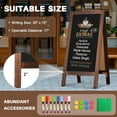 thumbnail image 4 of Double-Sided Magnetic Chalkboard 40"x20", Solid Pine Wood Freestanding Sandwich Board for Cafes, Restaurants, Weddings (Rustic Brown), 4 of 16