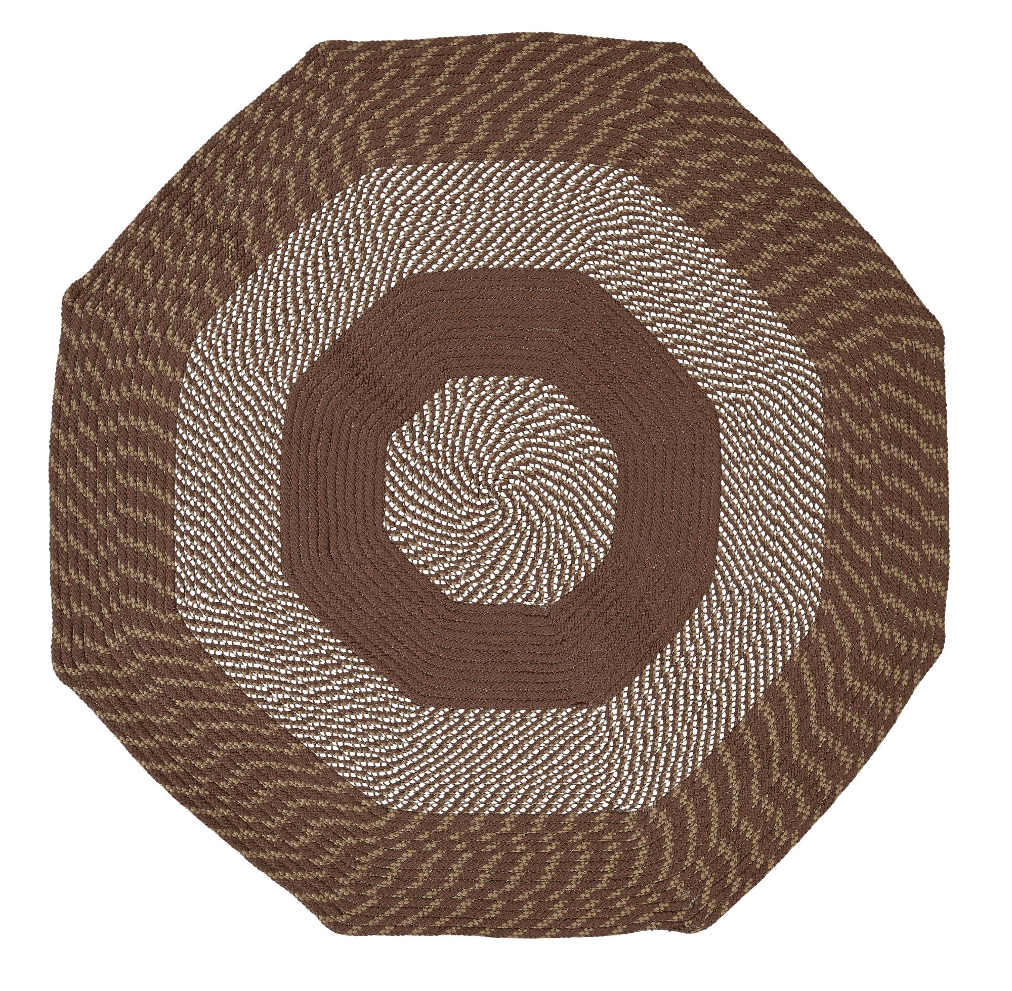 Newport 4' Octagonal Braided Rug Brown