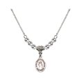 thumbnail image 1 of 18-Inch Rhodium Plated Necklace with 4mm Sterling Silver Beads and Saint John of Capistrano Charm, 1 of 1