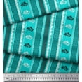 thumbnail image 3 of Soimoi Poly Georgette Fabric Geometric & Striped Floral Block Printed Fabric 1 Yard 42 Inch Wide, 3 of 3