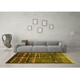 thumbnail image 3 of Ahgly Company Machine Washable Indoor Square Oriental Yellow Industrial Area Rugs, 3' Square, 3 of 4
