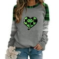 thumbnail image 5 of Kilaqueen St Patricks Day Womens Sweatshirt Crew Neck Long Sleeve Funny Plaid Pullover Tops Casual Classic Fit Holiday Vacation Sweatshirts, 5 of 5