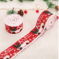 thumbnail image 2 of SHELLTON 3 Rolls Christmas Ribbon Christmas Wired Edge Ribbons Merry Christmas Tree and Truck Snowman Wired Ribbon&nbsp;Wrapping Ribbon for DIY Wreaths Wrapping Crafts Decoration, 2 Inch x 5.5 Yard, 2 of 8