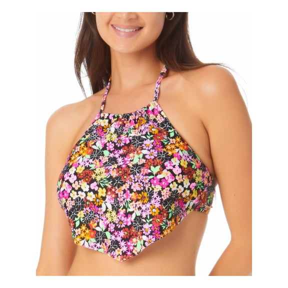 California Waves Womens Floral Halter Bikini Swim top