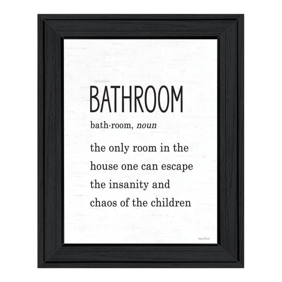 Trendy Decor 4U "Bathroom Escape" Framed Wall Art, Modern Home Décor Black Framed Print for Living Room, Bedroom & Farmhouse Wall Decoration by Lettered & Lined 15"x19"