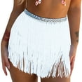 thumbnail image 4 of AGWOLF Women Belly Dance Skirt Tassel Fringe Skirts Sparkly Sequin Hip Scarf Party Rave Costume, 4 of 6