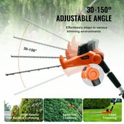 BENTISM 20V Cordless Hedge Trimmer, 18 inch Double-edged Steel Blade, Pole Hedge Trimmer Kit 20V Battery, Fast Charger Included, 74-94 Telescoping Design for High Branches