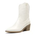 thumbnail image 1 of Botas DREAM PAIRS SDAB2219W Punta Fina Tacón Grueso Blanco, 1 of 5