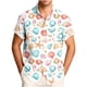 thumbnail image 1 of Mens Casual Manga Corta Botón Abajo Camisas Turndown Cuello Impreso Blusa de Verano Respirable, 1 of 6