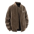 thumbnail image 2 of Mens Bomber Jackets Plus Size Mens Jackets Men's Solid Color Zipper Cardigan Long Sleeved Stand Up Collar Workwear Jacket Top, M-4XL, 2 of 8