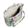 thumbnail image 3 of Vera Bradley Women's Recycled Cotton Small Vera Tote Bag Pastel Plaid, 3 of 6