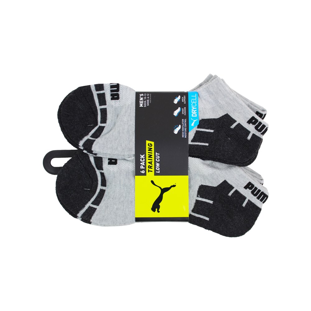 PUMA Puma Mens 6 Pack Low Cut Training Cushioned Socks Size 1013