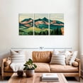thumbnail image 2 of Elephant Stock Mountain Wall Art - Horizontal Multi Panel Canvas - Living Room Wall Decor - Nature Multi Panel - Teal And Green Decor - 56" x 27", 2 of 8