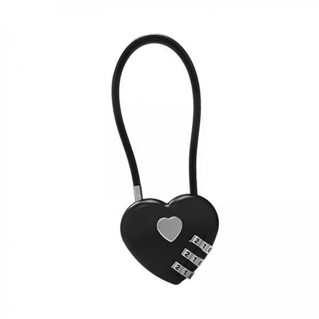 4x Candado de amor en forma de corazón, Mini candado de , candado de combinación en forma de corazón, candado de deseo de corazón para amantes, , negr 4 piezas