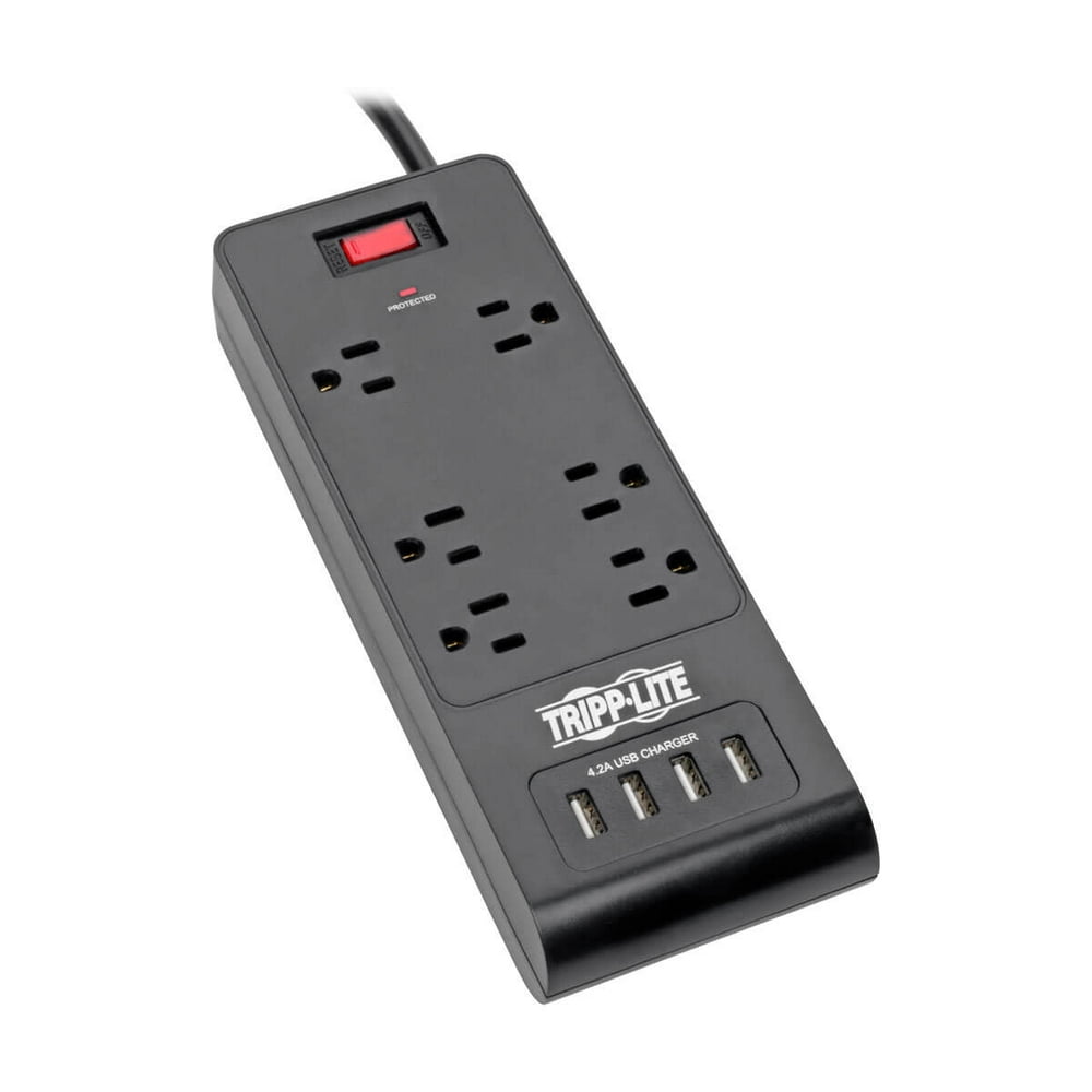 Tripp Lite TLP664USBB Protect It! 6Outlet Surge Protector with 4 USB