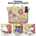 thumbnail image 2 of Tote Bag for Women - Pioneer Flower Shoulder Bag - Large Utility Work Duffle Bag with Zipper Handbag for Travel, Work, Sprots, 2 of 5