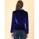 thumbnail image 5 of Abrigo De Oficina Para Mujer Chaqueta De Terciopelo Con Botones Y Cuello Chal Sólido Azul real S, 5 of 7