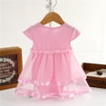 thumbnail image 3 of Uccdo Newborn Baby Girl Romper Tutu Dress Infant Short Sleeve Ruffle Tulle Dresses Princess Sundress Outfits 0-24 Months, 3 of 8