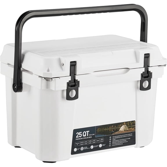 Hard Cooler, Insulated Portable Cooler with Heavy Duty Handle, 5-Day Ice Retention, Ice Chest Box for Beach, Camping, Picnic, BBQ, Fishing & Outdoor Adventures