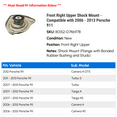 thumbnail image 2 of Front Right Upper Shock Mount - Compatible with 2006 - 2013 Porsche 911 2007 2008 2009 2010 2011 2012, 2 of 2