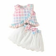 thumbnail image 3 of ROLKFUK Baby Girls Half Skirt Set- Cotton Sleeveless Fashion Cute Summer Clothes Suit Pink Size 6-9 Months, 3 of 10