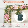 thumbnail image 4 of 6ft Prelit Xmas Garland, Adeeing Christmas Garland with Lights for Mantle with Timer 20 LED Lights Ball Ornaments Bows, Indoor Outdoor Decorations For Fireplace Stairs Railing 8 Lighting Modes, 4 of 8