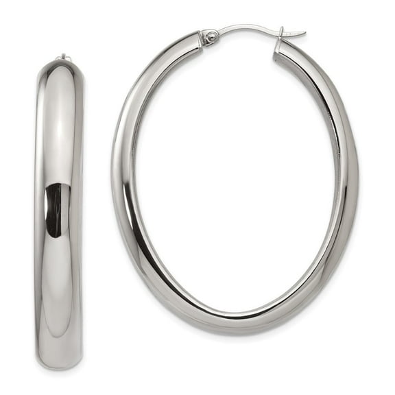 Auriga Fine Jewelry Stainless Steel Hollow Oval Hoop Earrings for Women