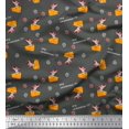 thumbnail image 1 of Soimoi Grey Modal Satin Fabric Cheese Slice & Rats Kids Print Fabric by Yard 42 Inch Wide, 1 of 3