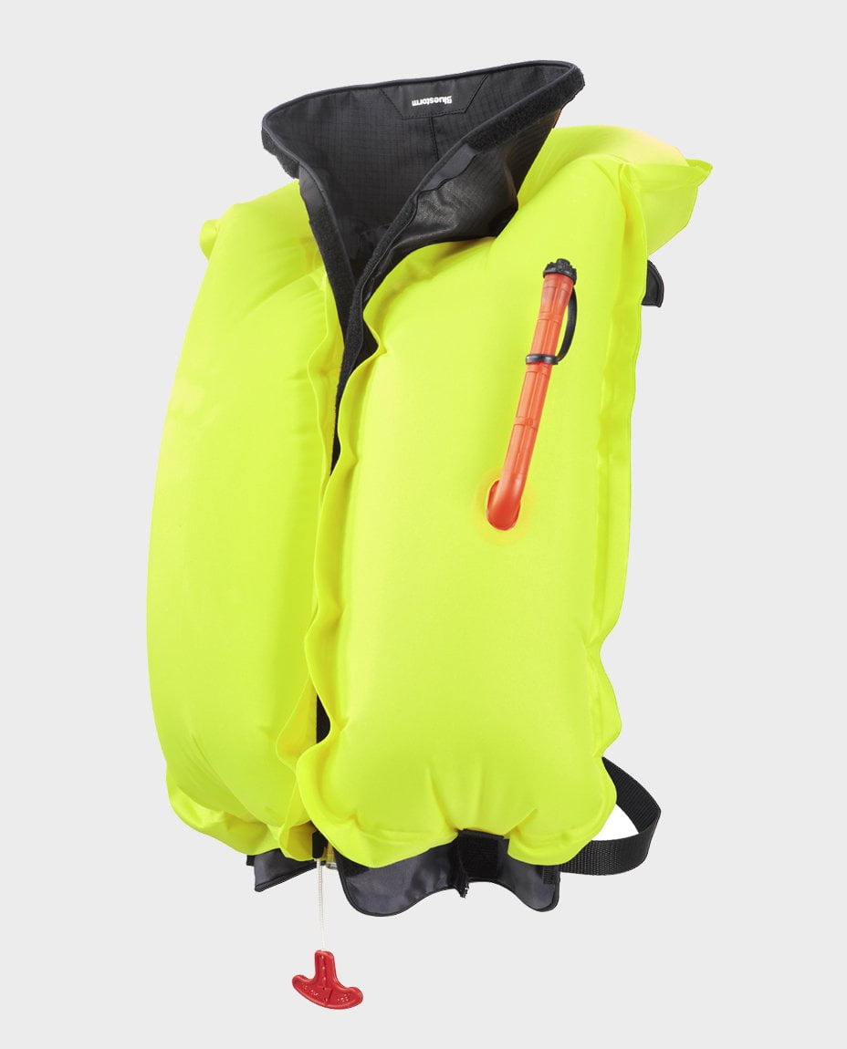 Bluestorm Gear Cirrus26 Inflatable PFD Life Jackets (Legendary Tan) for Adults | US Coast Guard Approved Automatic Life Vest w/Manual Override Convertibility