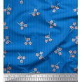 thumbnail image 2 of Soimoi Blue Poly Georgette Fabric Artistic Floral & Stripe Printed Fabric 1 Yard 42 Inch Wide, 2 of 3