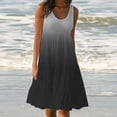 thumbnail image 2 of Deals of the Day,Bidobibo Womens Summer Plus Size Tank Dresses Casual Loose Fit Gradient Beach Dresses Sundress Crew Neck Sleeveless Pleated Mini Dress, 2 of 5