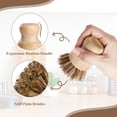 thumbnail image 6 of Natural Bamboo Dish Brush Set, 3 Pack Kitchen Palm Pot Scrub Brushes with Union Fiber, Eco Friendly Scrubber for Cleaning Pots, Pans, Sinks, Woks, Vegetables, 6 of 6