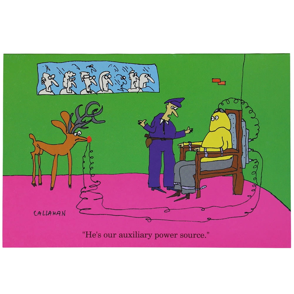 JAM Christmas Card Sets, 10/Pack, Funny Electrifying Christmas