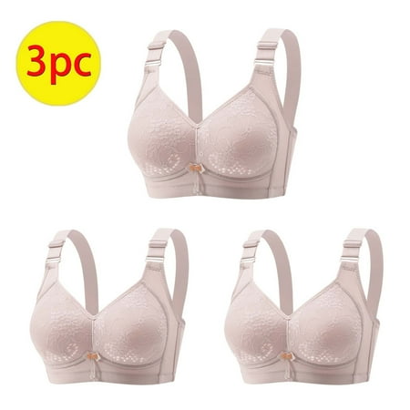 GERsome Women s Bras V Neck Seamless Wireless Comfortable Everyday Bra Full Coverage Push Up Bra Comfortable Underwear Pack of 3 Assorted Color Purple S
