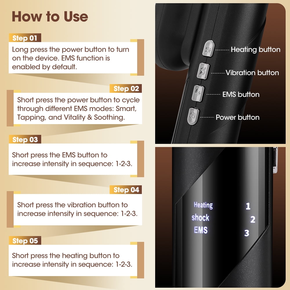4-in-1 Multifunctional EMS Microcurrent Face & Body Massager - Magnetic Heads with Heating, Red Light, Vibration, & Oil Infusion for Skin Tightening & Scalp Care