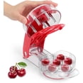 thumbnail image 1 of Large Cherry Pitter Tool for 6 Cherries - Premium Stainless Steel Cherry Core Remover - Portable Cherry Pitter - Easy to Use and Heavy Duty - Pit Cherries with Ease(Red), 1 of 4