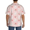 thumbnail image 7 of Goofa Rabbit And Cherry Printed Men's Casual Short-sleeved Shirt,Lightweight Breathable Button-down,Summer Casual men's top,Versatile Fashion shirt-Medium, 7 of 7
