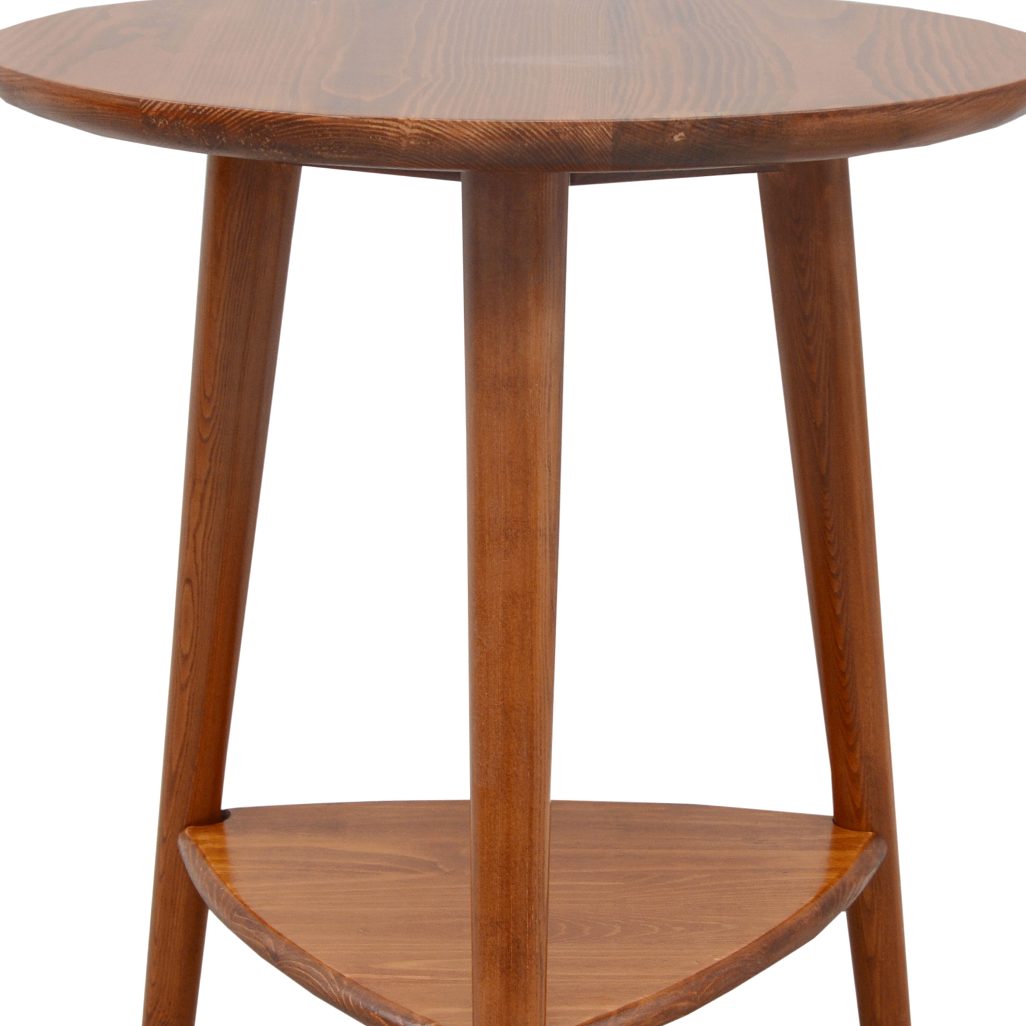 Porthos Home Double Side Table With Solid Pine Oval Top And Three Wooden Legs White Mid Century Style