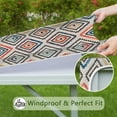 thumbnail image 6 of Washable bohemian style square tablecloth with elastic hem, designed for dining tables and card tables, 6 of 6