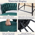 thumbnail image 5 of JERFIT Retro Swivel Bar Stools Set of 2 with Breathable Cushions, Antique Green Cotton Linen Upholstery & Black Metal Frame for Kitchen Island, Counter, Dining, 5 of 8